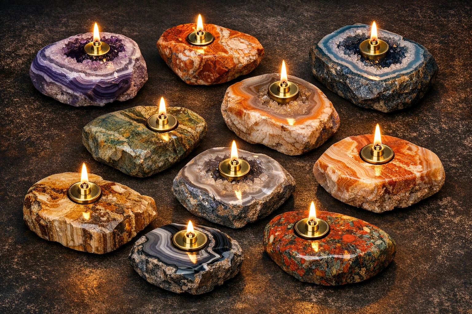 One-of-a-Kind Rock Candles